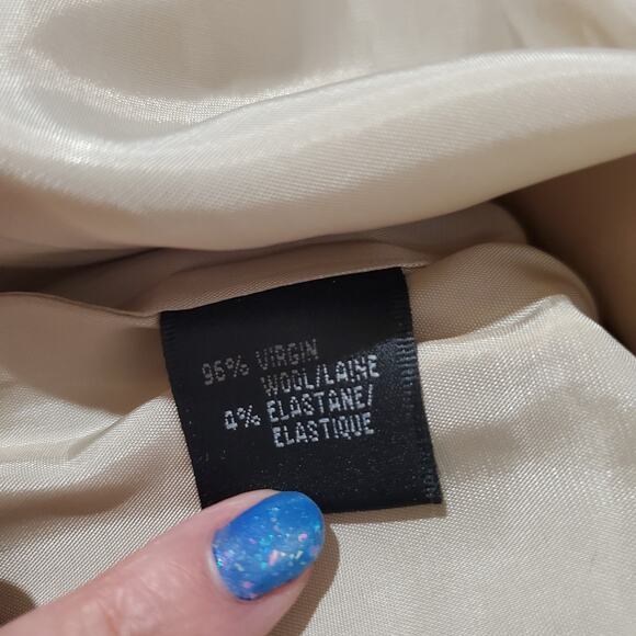 Lafayette 148 New York Virgin Wool Stretch Blazer Womens Size 4P Beige Career - Picture 7 of 9